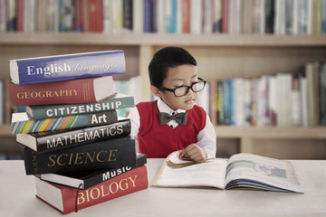 Student with lessons books - Powered by Adobe