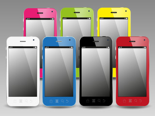 colorful smartphones