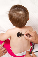  infant with stethoscope