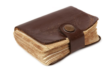 Old Leatherbound Book Isolated on White