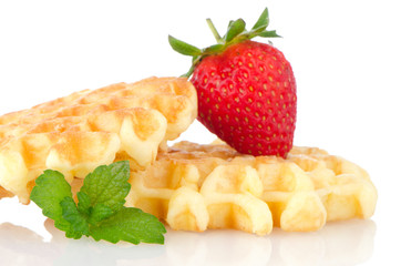 Waffles and strawberry