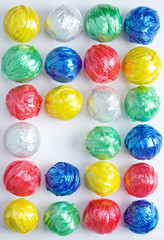 Fototapeta na wymiar Colorful Ball by Plastic Rope