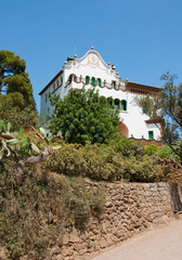 Naklejka premium Park Güell. Casa Trias. Barcelona, Spain.