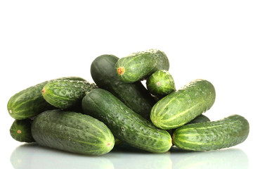 fresh cucumbers isolated on white