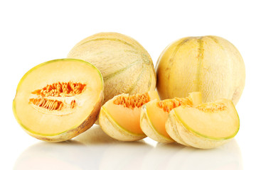 cut melon isolated on white