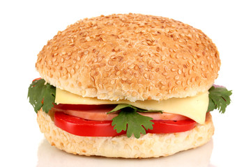Appetizing sandwich isolated on white
