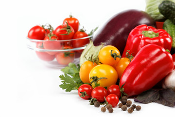 Fototapeta na wymiar Healthy food. Fresh vegetables on a white background.