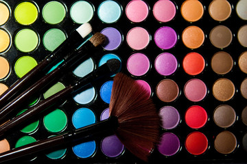 Makeup set. Professional multicolor eyeshadow palette