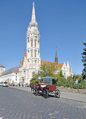 Naklejka na ściany i meble Kościół Macieja w Budapeszcie z kabiny na Wzgórzu Zamkowym