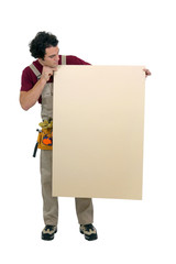 craftsman holding a board