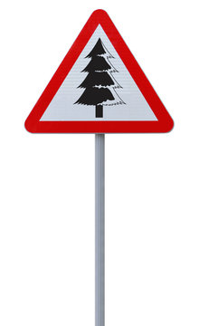Christmas Tree Road Sign