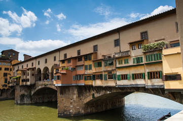 Fototapeta na wymiar Fragment słynnego mostu Ponte Vecchio, Włochy