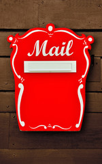 RED retro postbox - obrazy, fototapety, plakaty