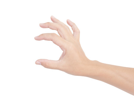 Hand holding isolated on white background