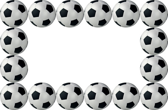 Framed soccer balls