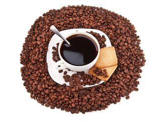 Naklejka premium white cup of coffee