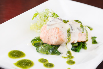 Salmon Fillet in Cream Sauce