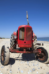Quirky little red vintage tractor