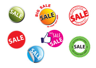 Set of Sale vector labels