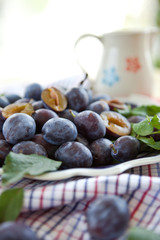 Fresh ripe plums