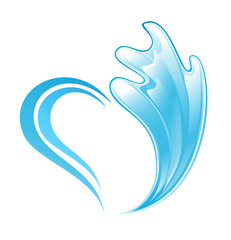Abstract water icon with heart element
