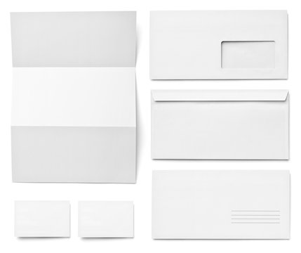 leaflet letter business card white blank paper template