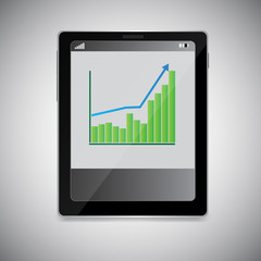 Tablet PC with diagram on screen