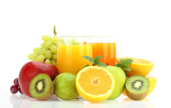 Fresh fruits and juice