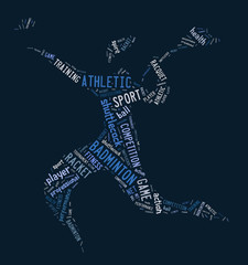 badminton player pictogram on blue background