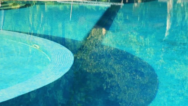 luxury village and pool, tilt shoot