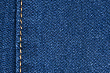 Yellow seam on denim