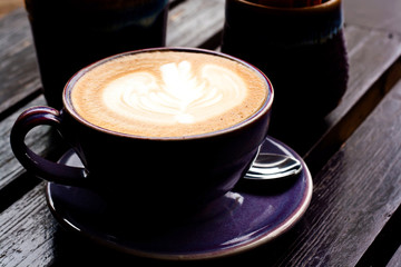 Close-up of a delicious cup of coffee or hot chocolate
