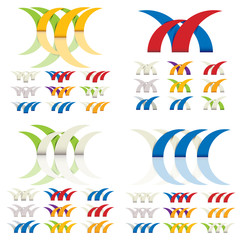 Abstract icons set wit different color versionsю