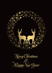 Merry Christmas Kranz Hintergrund gold