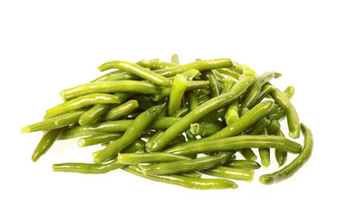 gekochte grüne Bohnen freigestellt