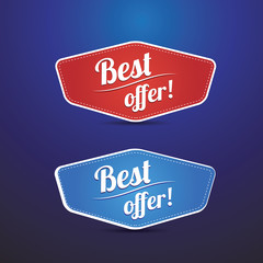 Red Best offer ribbon retro style