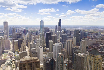 Fototapeta na wymiar Widok z lotu ptaka Chicago Downtown