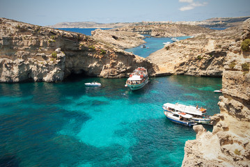  famous stone archand beautiful water on Gozo island,  Malta 