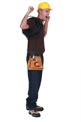 young electrician cracking up