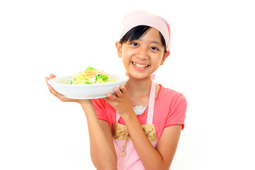 料理を作る女の子