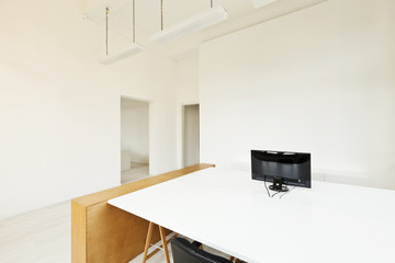 interior, office with furniture white
