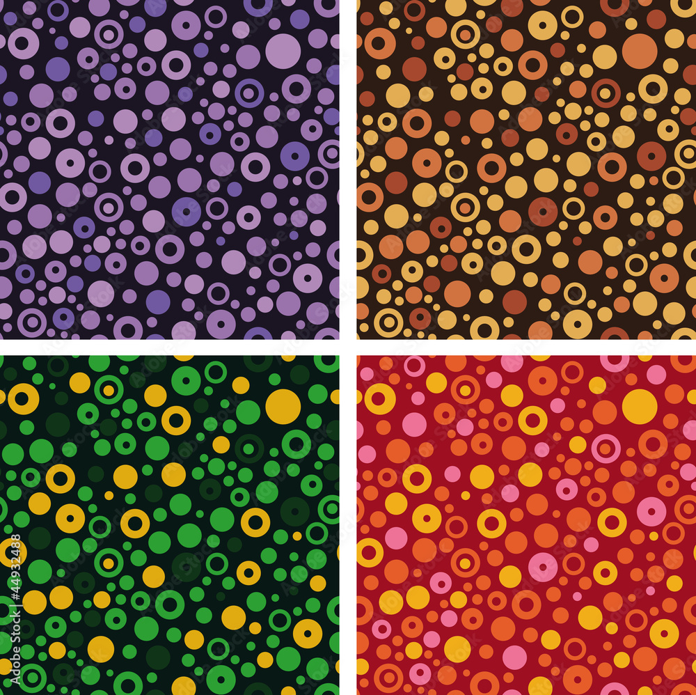 Poster abstract seamless patterns made from circles