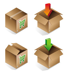 Vector icon of shipping box
