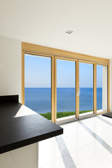 home interior, view of the panoramic window