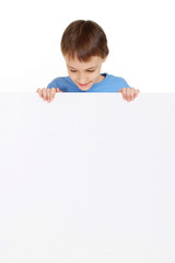 Handsome caucasian man in a blue shirt stands with a clipboard