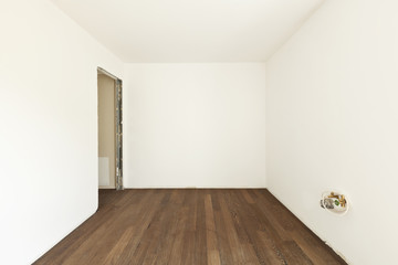 modern interior, empty apartment,  white room with door