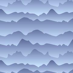 Mountains in the fog seamless pattern, vector