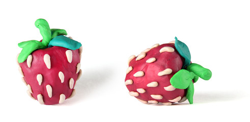 plasticine strawberries