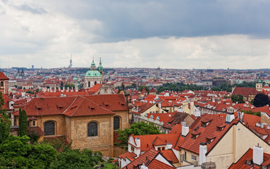 Fototapeta na wymiar View of the historical districts of Prague