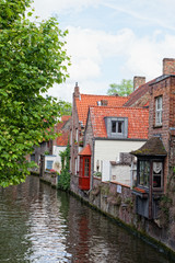 Fototapeta na wymiar Classic view of channels of Bruges. Belgium.